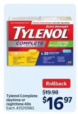 Walmart Tylenol Complete offer