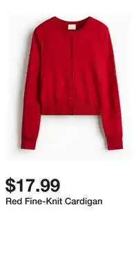 H&M Red Fine-Knit Cardigan offer