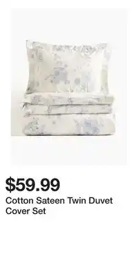 H&M Cotton Sateen Twin Duvet Cover Set offer