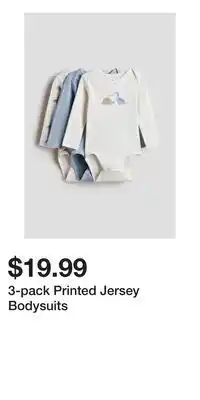 H&M 3-pack Printed Jersey Bodysuits offer