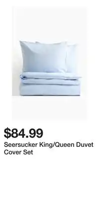 H&M Seersucker King/Queen Duvet Cover Set offer