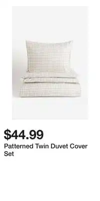 H&M Patterned Twin Duvet Cover Set offer