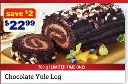 M & M Food Market Chocolate Yule Log offer