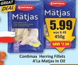 Starsky Contimax Herring Fillets A'La Matjas In Oil offer