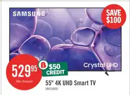 The Brick SAMSUNG 55 U8000 Crystal 4K UHD Smart Tizen OS TV (UN55U8000FFXZC) - 2025 Model offer