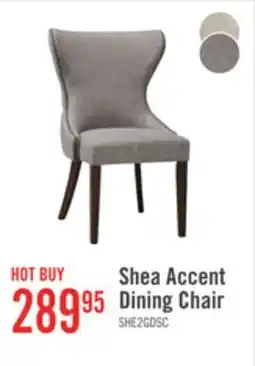 The Brick Shea Wing-Back Dining Chair with Linen-Look Fabric, Wood - Grey offer
