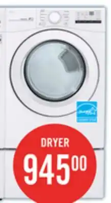 The Brick LG 7.4 Cu. Ft. Electric Dryer - White - Stackable - DLE3400W offer
