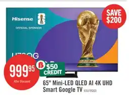 The Brick HISENSE 65 U78QG Mini-LED QLED AI 4K UHD Smart Google TV (65U78QG) 2025 Model offer