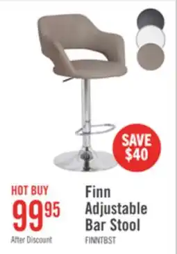 The Brick Finn Barstool with Swivel & Adjustable Seat, Vegan Leather Fabric, Metal - Beige offer
