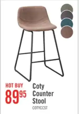 The Brick Coty Counter-Height Stool with Vegan Leather Fabric, Metal - Brown offer