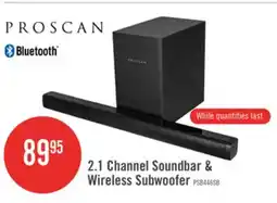 The Brick Proscan 2.1 CH Bluetooth Soundbar with Wireless Subwoofer (PSB446) offer