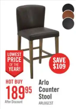 The Brick Arlo Counter-Height Stool with Vegan Leather Fabric - Charcoal offer