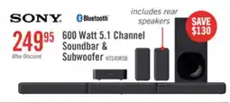 The Brick SONY S40R 5.1 Channel 600W Soundbar with Subwoofer and Wireless Rear Speakers (HTS40R) offer