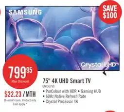 The Brick SAMSUNG 75 U7900F Crystal UHD 4K Smart Tizen OS TV (UN75U7900FFXZC) - 2025 Model offer