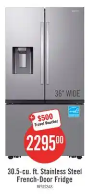 The Brick Samsung 36 31 Cu. Ft. Full Depth French-Door Refrigerator - Stainless Steel - RF32CG5400SRAA offer