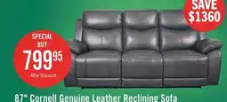 The Brick 87 Cornell Genuine Leather Reclining Sofa offer