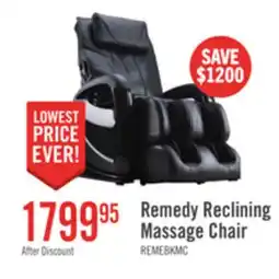 The Brick Remedy 48.4 Faux Leather Reclining Massage Chair - Black offer