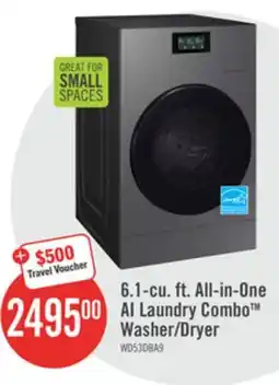 The Brick Samsung Bespoke 6.1 Cu. Ft. All-in-One AI Laundry Combo Washer/Dryer - WD53DBA900HZA1 offer