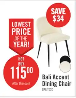 The Brick Bali Dining Chair with Boucle Fabric, Metal - Taupe offer