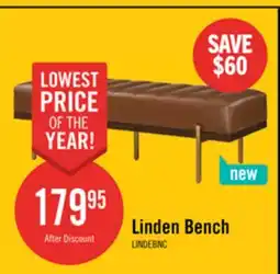 The Brick Linden 55 Faux Leather Bench - Brown offer