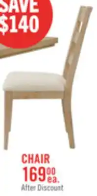 The Brick Aspen Dining Chair with Fabric Seat, Slat-Back - Natural offer