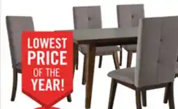 The Brick Chelsea 7pc Dining Set with Table & 6 Grey Chairs, 60W - Grey/Brown offer