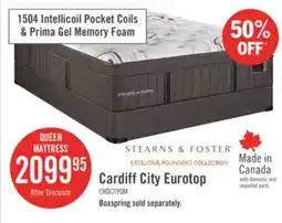The Brick Stearns & Foster Founders Collection Cardiff City Eurotop Queen Mattress offer