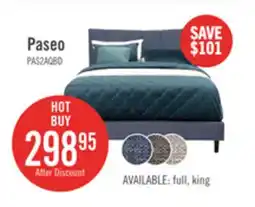 The Brick Paseo Upholstered Platform Bed in Navy Fabric - Queen Size offer