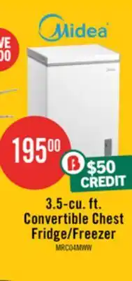 The Brick Midea 3.5 Cu. Ft. Convertible Chest Refrigerator-Freezer - MRC04M4CWW offer