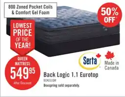 The Brick Serta Back Logic 1.1 Eurotop Medium Queen Mattress offer