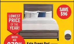 The Brick Kate Panel Bed with Headboard & Frame, Grey/Brown - Queen Size offer