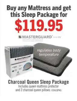 The Brick Masterguard Charcoal Queen Mattress Protector with 2 Queen Pillows offer