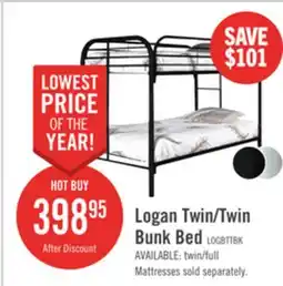 The Brick Logan Bunk Bed with Ladders & Guard Rail for Kids, Black Metal - Twin/Twin offer