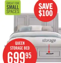 The Brick Kylie Platform Storage Bed with Headboard & Frame, Sand - Queen Size offer