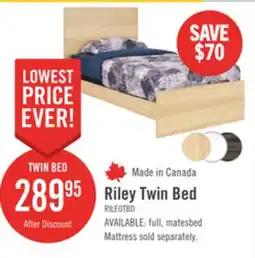 The Brick Riley Panel Bed with Headboard & Frame for Kids, Made in Canada, Natural - Twin Size offer