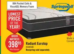 The Brick Springwall Radiant Eurotop Queen Mattress offer