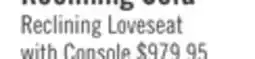 The Brick Ryker 72.24 Leather-Look Fabric Reclining Loveseat with Storage Console - Grey offer