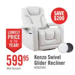 The Brick Kenzo 35 Leather-Look Fabric Swivel Glider Reclining Chair - Fog Grey offer