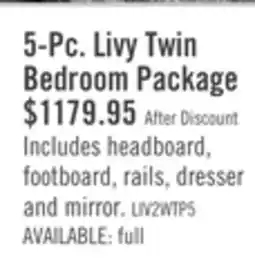 The Brick Livy 5pc Bedroom Set with Panel Bed, Dresser & Mirror for Kids, White - Twin Size offer