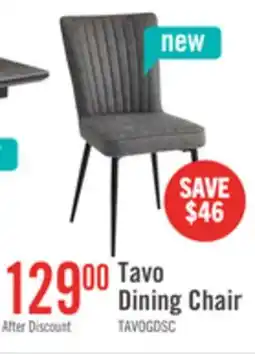 The Brick Tavo Dining Chair with Microfibre Polyester Fabric, Metal - Grey offer