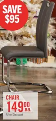 The Brick Tuxedo Dining Chair with Vegan-Leather Fabric, Metal - Grey offer