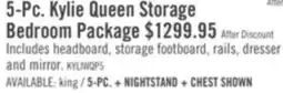 The Brick Kylie 5pc Bedroom Set with Storage Bed, Dresser & Mirror, Sand - Queen Size offer
