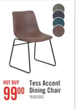 The Brick Tess Dining Chair with Leather-Look Fabric, Metal - Brown offer