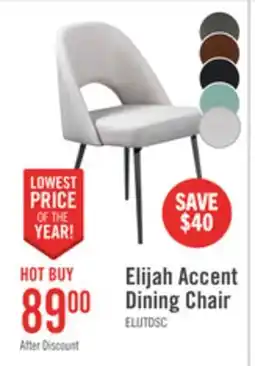 The Brick Elijah Dining Chair with Linen-Look Fabric, Metal - Taupe offer