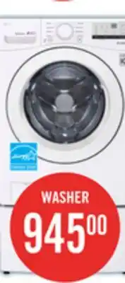 The Brick LG 5.2 Cu. Ft. Front-Load High-Efficiency Washer - White - Stackable - WM3400CW offer