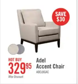 The Brick Adel 28.5 Linen-Look Fabric Accent Chair with Wood Base - Beige offer