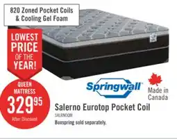 The Brick Springwall Salerno Eurotop Queen Mattress offer
