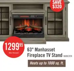 The Brick Manhasset 63 Electric Fireplace TV Stand with Storage for TVs up to 70 - Valley Pine offer