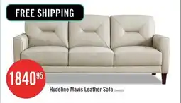 The Brick Hydeline Mavis Leather Sofa - Vanilla offer