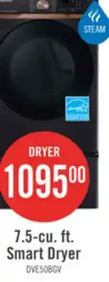 The Brick Samsung 7.5 Cu. Ft. Electric Dryer with Steam - Black Stainless Steel - Stackable - DVE50BG8300VAC offer